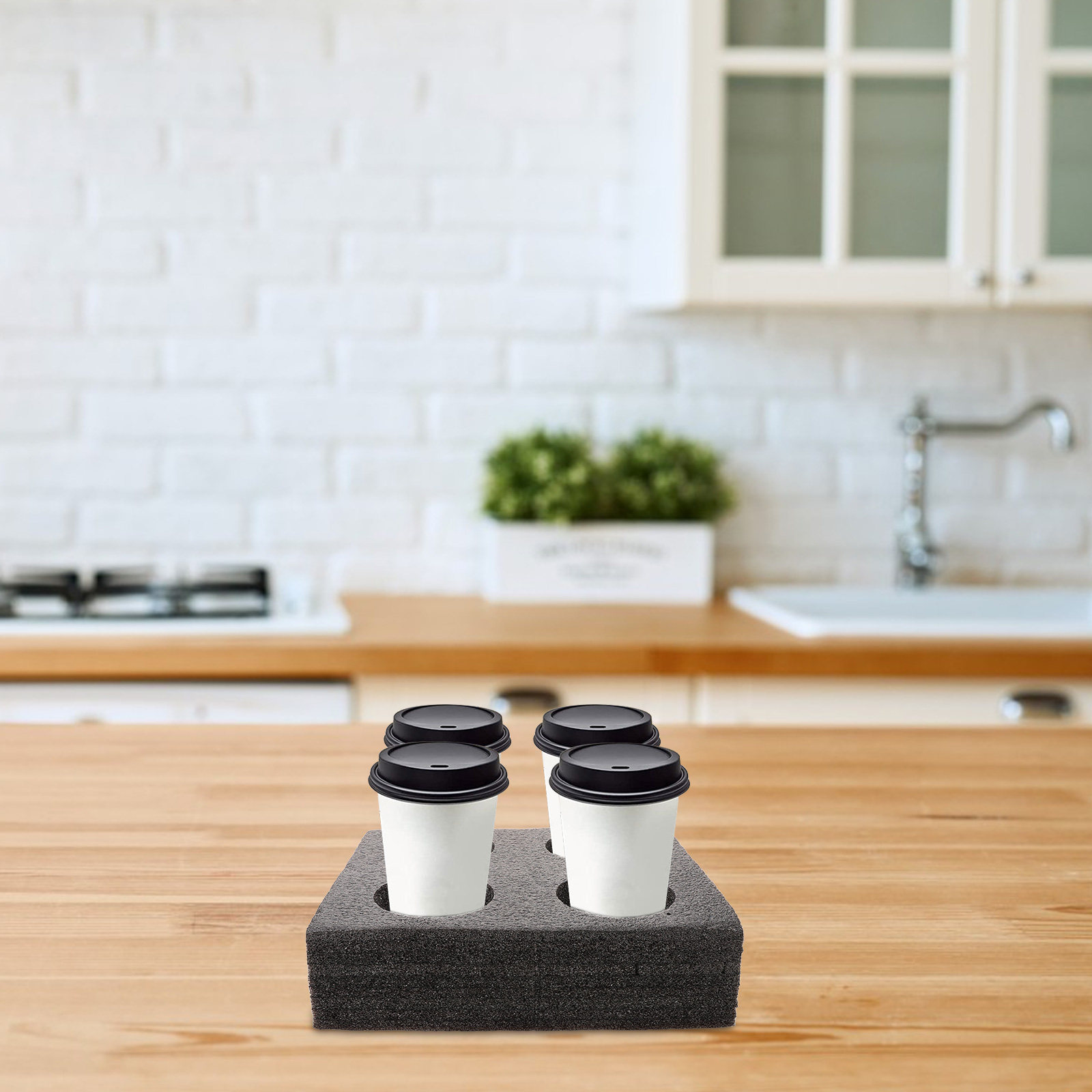Coffee Tea Holders - 4杯用マルチホールカップキャリアトレイ、テイクアウトドリンクキャリア、コーヒーカップホルダー、ミルクティーパッキングホルダー、ドリンクテイクアウト用