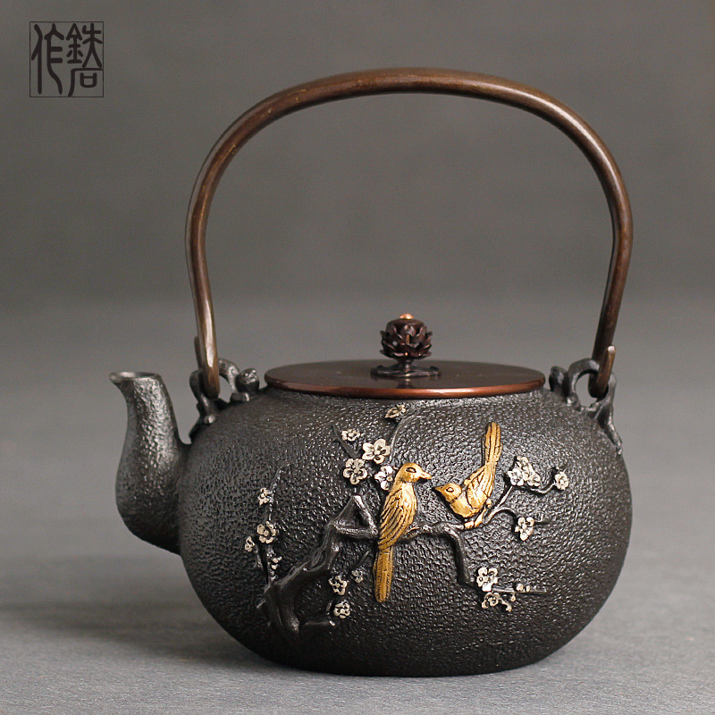 Cast Iron Teapot - 新しい鋳鉄ティーポット、ヴィンテージティーポット、鋳鉄ティーポットの職人技、家庭用水沸騰ポットティーポット、浸漬ティーポット