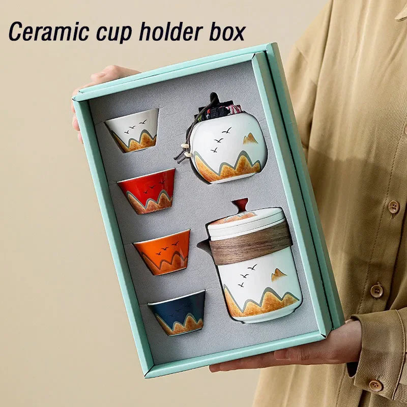 Coffee Tea Canister Set - セラミックティーカップ,磁器ティーポット,エスプレッソカップ,セラミックコーヒーマグ,ギフトボックス,1セット