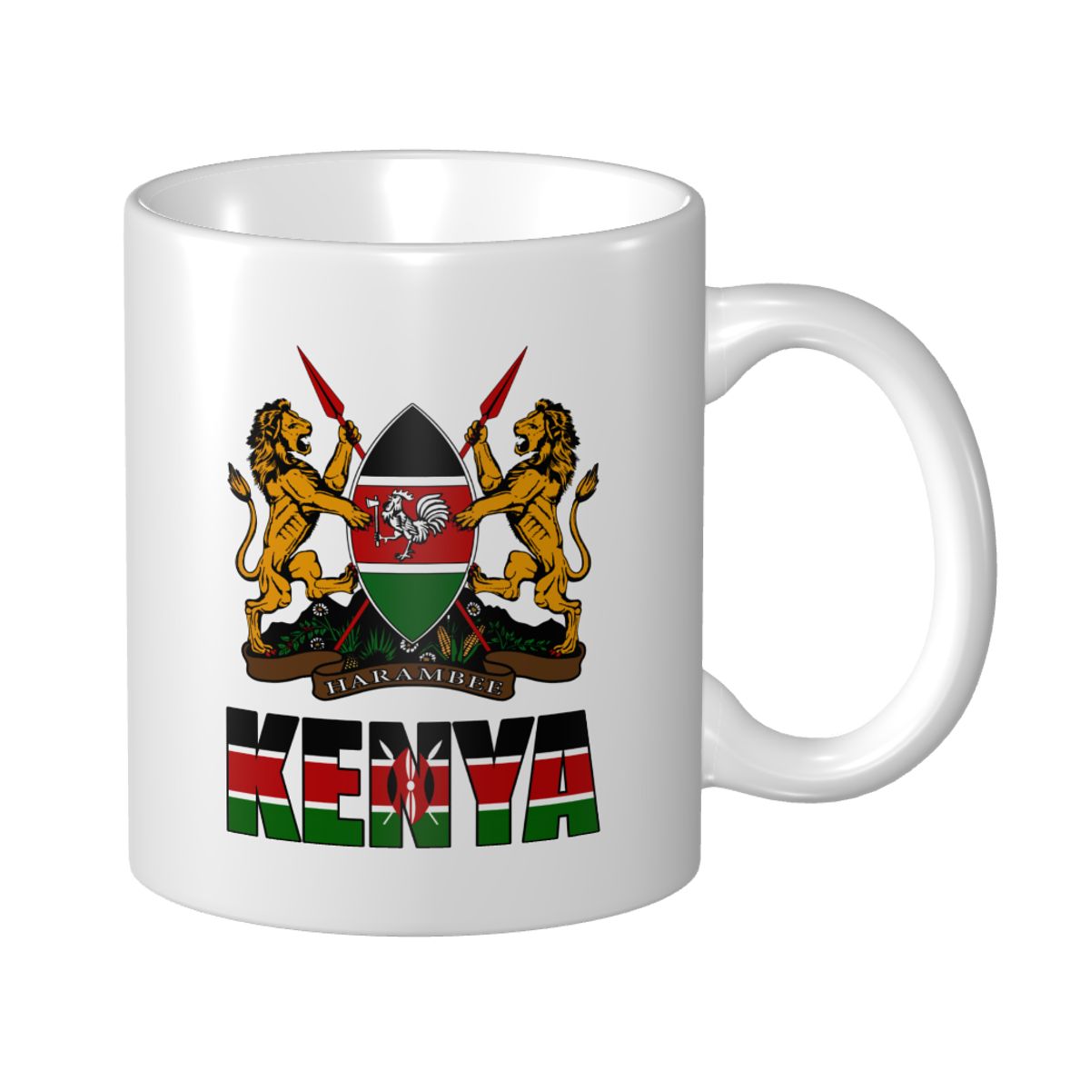 Coffee Tea Kenya - マークカップマグケニア文字旗エンブレムコーヒーマグ茶ミルク水カップトラベルマグオフィスホーム