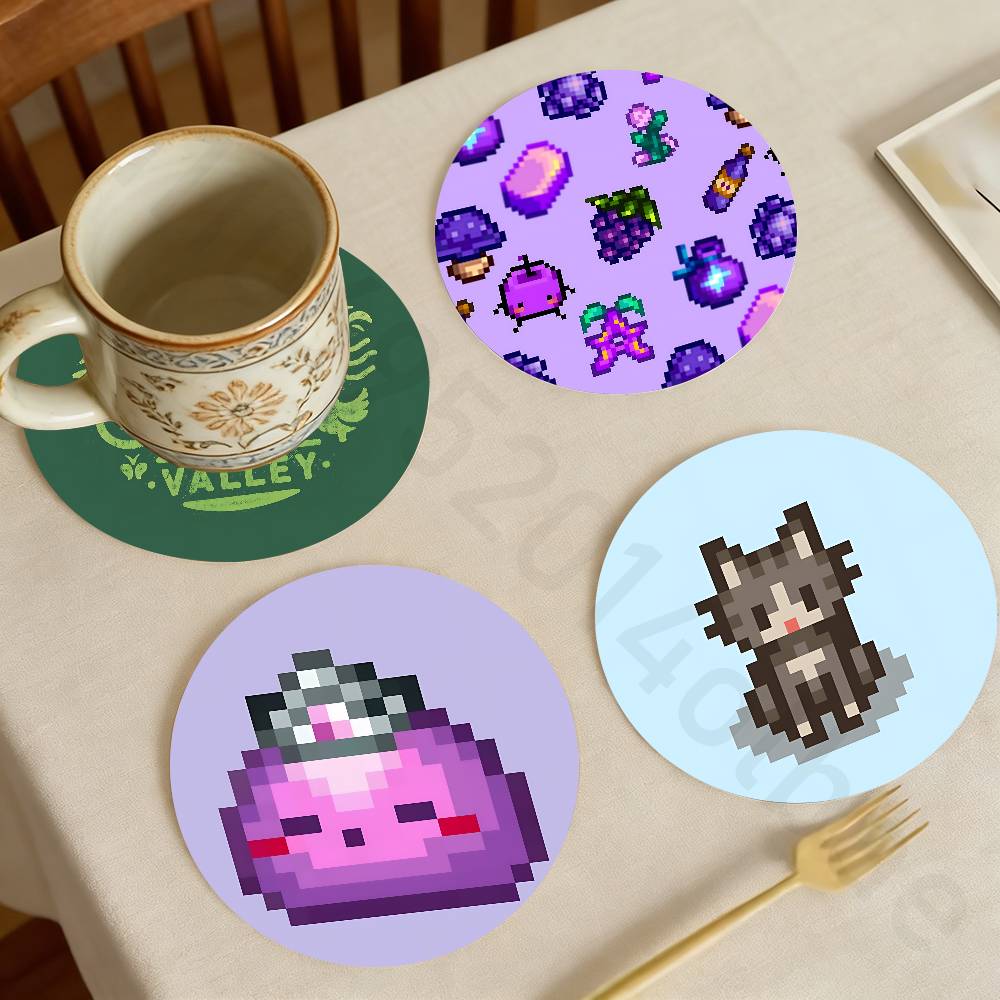 Valley Tea And Coffee - S-Stardew V-Valley 木製カップコースター ティー コーヒー 飲料
