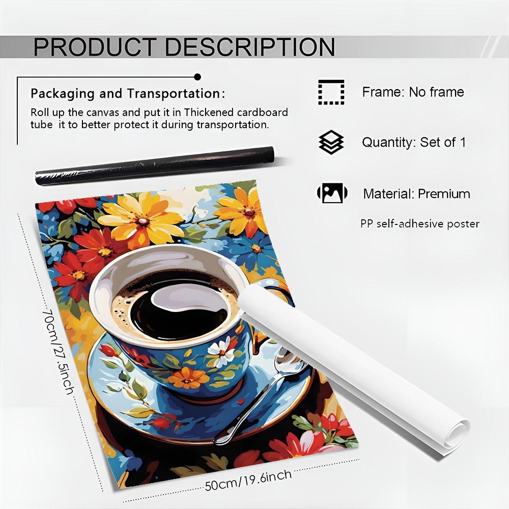 アフタヌーンティーコーヒーカップポスターHDアート粘着壁防水 - Coffee Tea Poster のレビューと価格