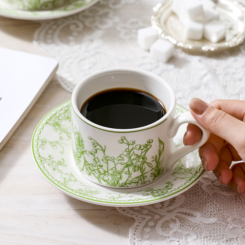 スズランコーヒーカップ＆ソーサーギフトセット 北欧風セラミッ - Valley Tea And Coffee のレビューと価格