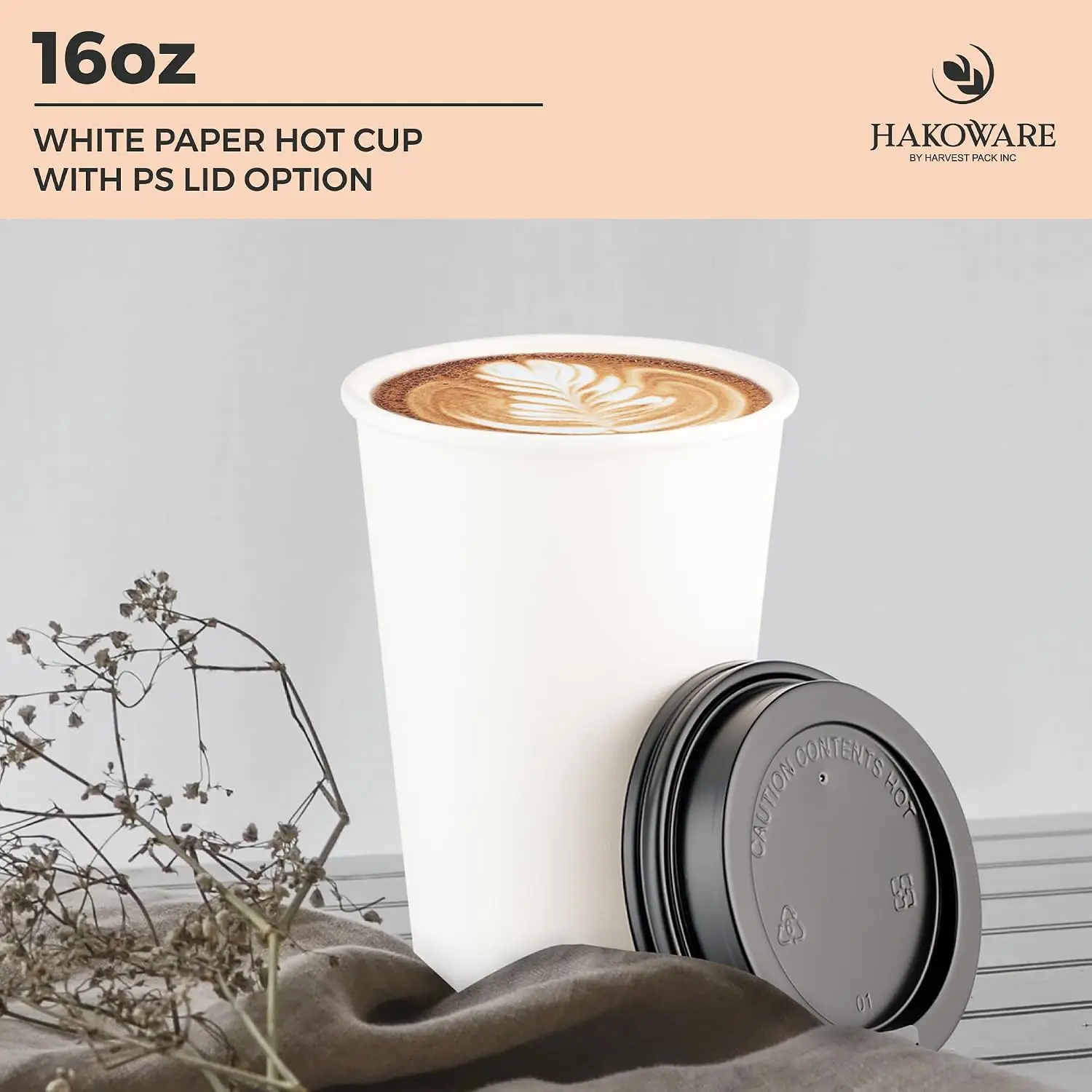 [1000セット]ハーベストパック 16オンス 白色シングル - Coffee Tea And Cocoa のレビューと価格