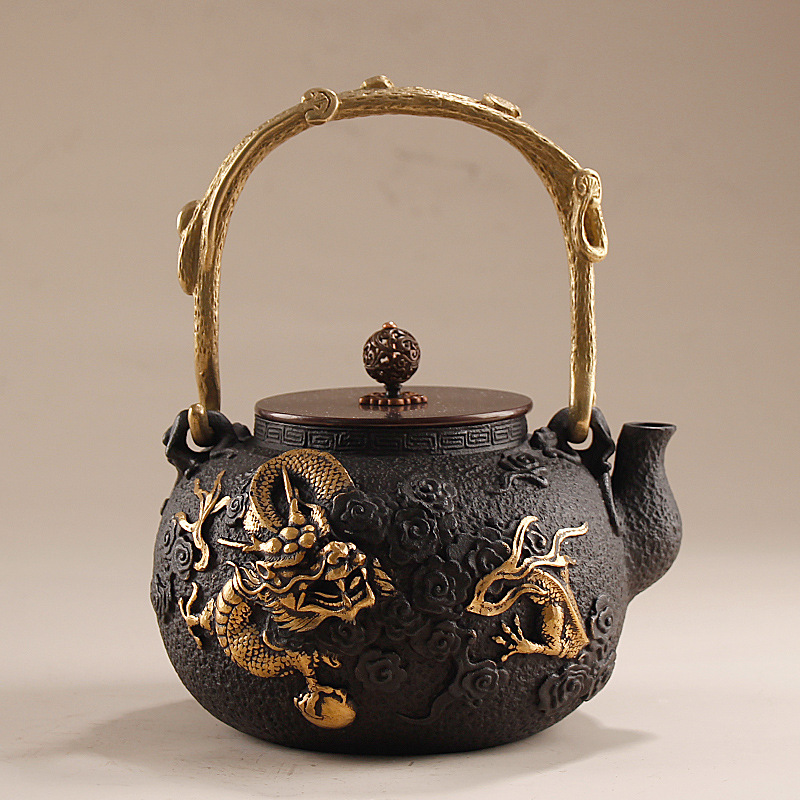 1.2L鋳鉄製水壺/功夫茶壺（模様入り）、高級ビジネスギフト - Cast Iron Teapot のレビューと価格
