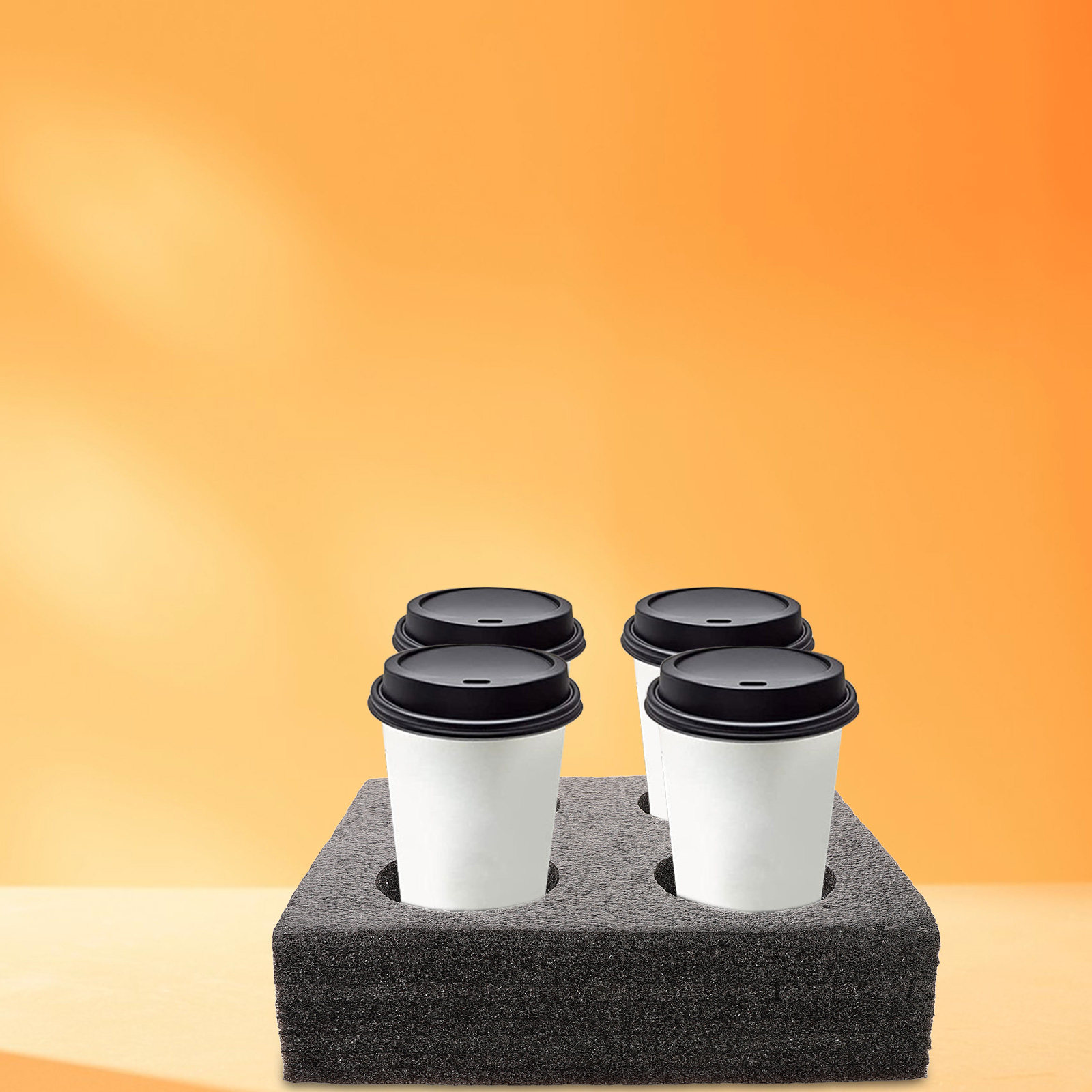 4杯用マルチホールカップキャリアトレイ、テイクアウトドリンク - Coffee Tea Holders のレビューと価格