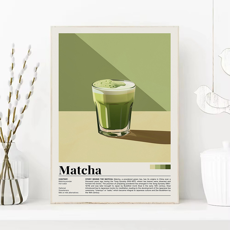 ヴィンテージコーヒーポスター,バブルティー,抹茶,コルタド, - Coffee Tea Poster のレビューと価格