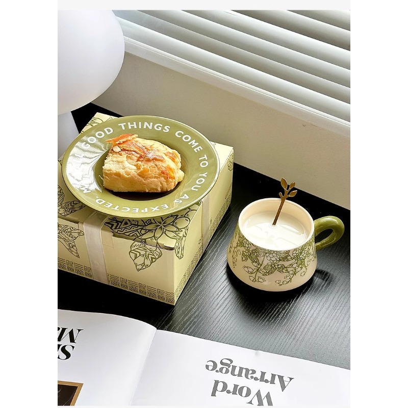 フランスのレトロスタイルのスズランの花セラミックコーヒーカッ - Valley Tea And Coffee のレビューと価格