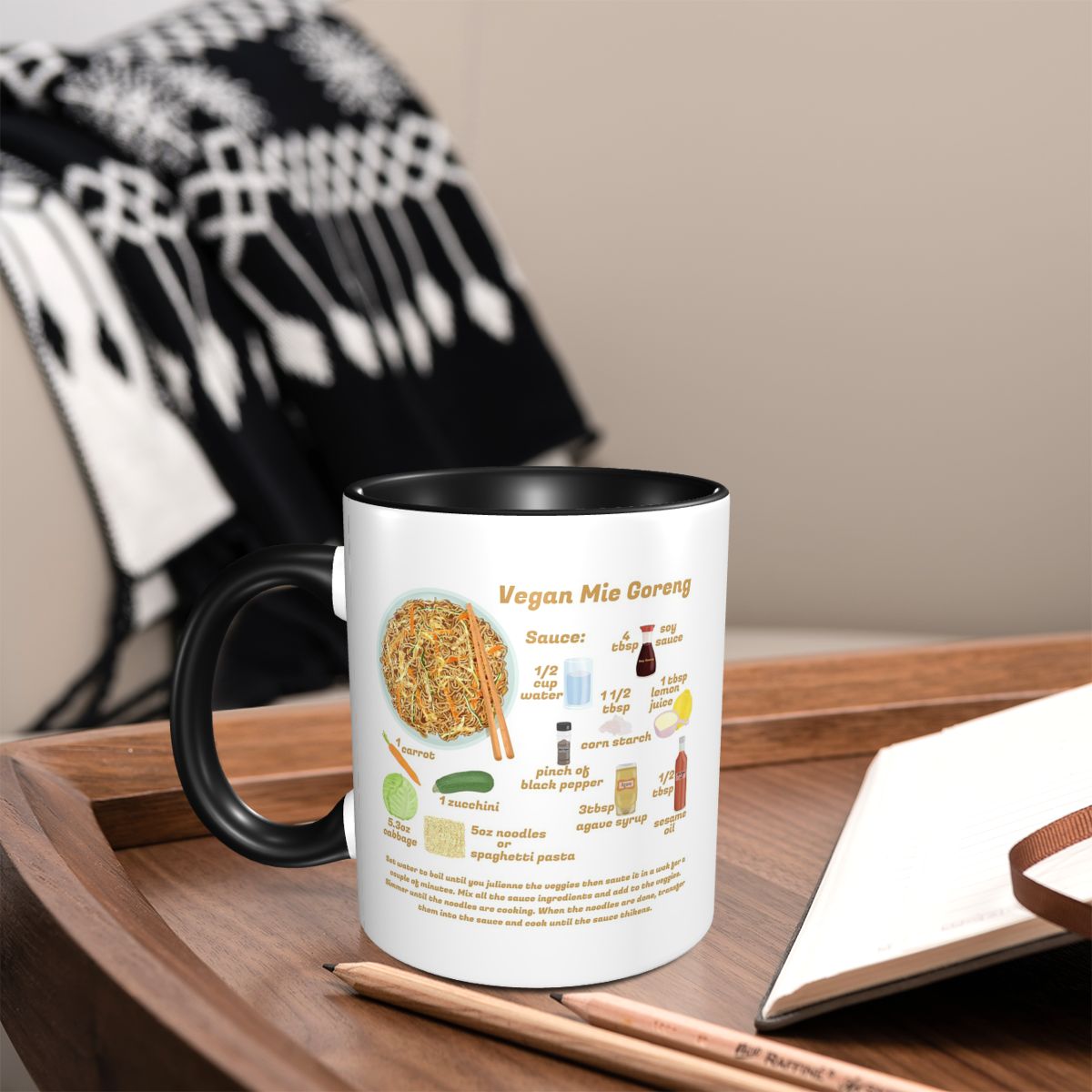ミエゴレンインドミーインドネシアレシピビーガンマグ面白いセラ - Coffee Milk Tea Recipe のレビューと価格