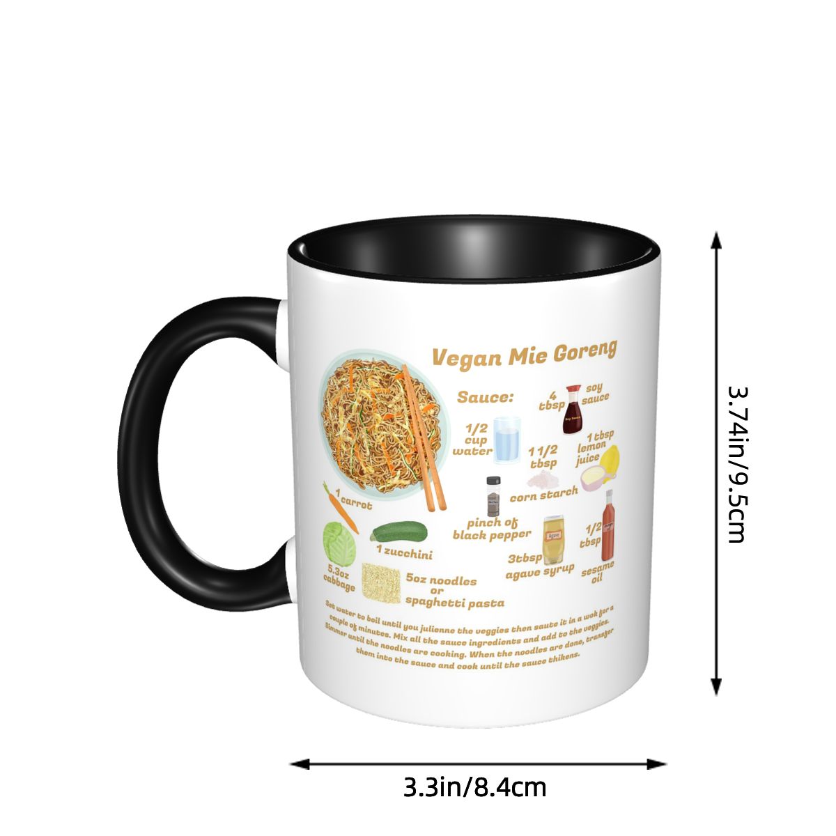 ミエゴレンインドミーインドネシアレシピビーガンマグ面白いセラ - Coffee Milk Tea Recipe のレビューと価格