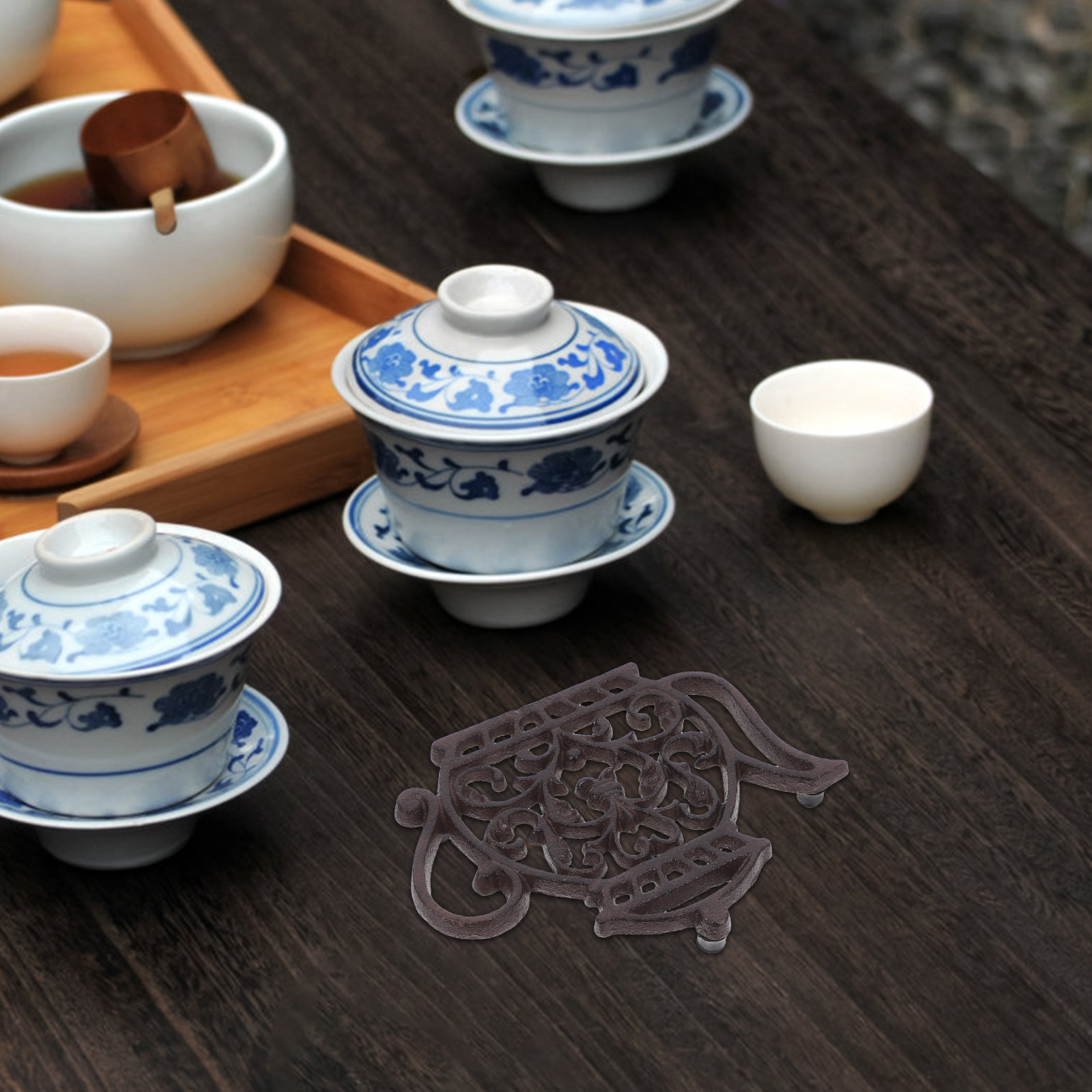 ティーポット型の鋳鉄製鍋敷き、断熱性、滑り止め、キッチンのテ - Cast Iron Teapot のレビューと価格