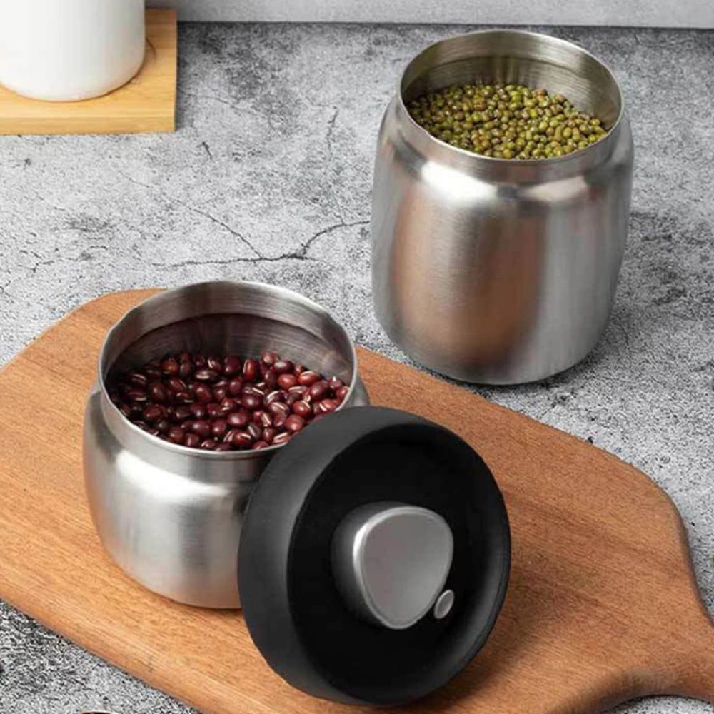 304ステンレス製コーヒー豆真空密封容器、鮮度保持、防湿茶葉 - Coffee Tea Canister Set のレビューと価格