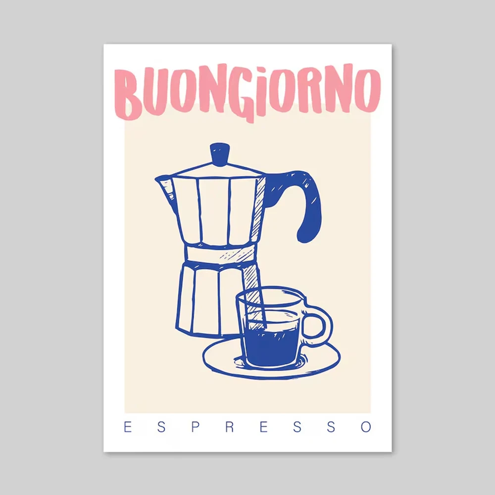 現代コーヒーエスプレッソ壁アートプリントトレンディなレトロヴ - Coffee Tea Poster のレビューと価格
