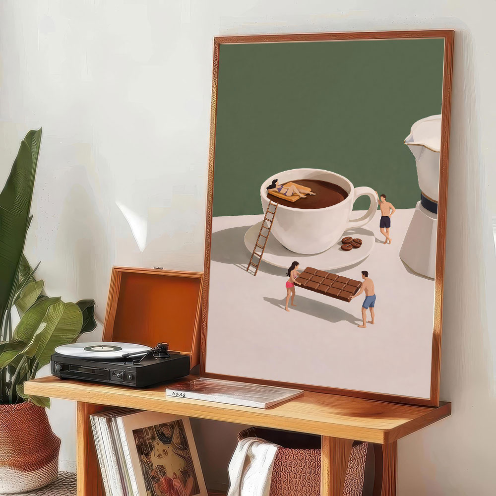 1pc フレームレスコーヒーアドベンチャーエスプレッソアート - Coffee Tea Poster のレビューと価格