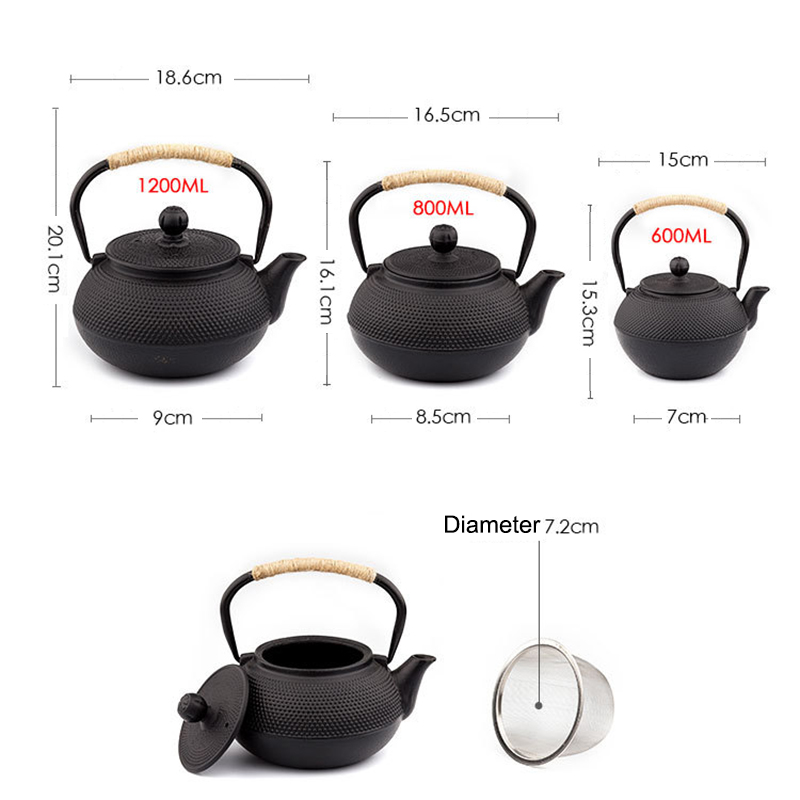 UPORS 日本の鉄ティーポット ステンレス鋼注入器付き 鋳 - Cast Iron Teapot のレビューと価格