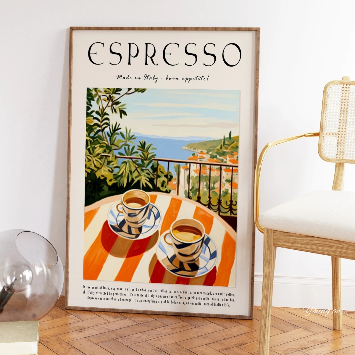 イタリアのエスプレッソコーヒーキャンバスプリントポスターヴィ - Coffee Tea Poster のレビューと価格