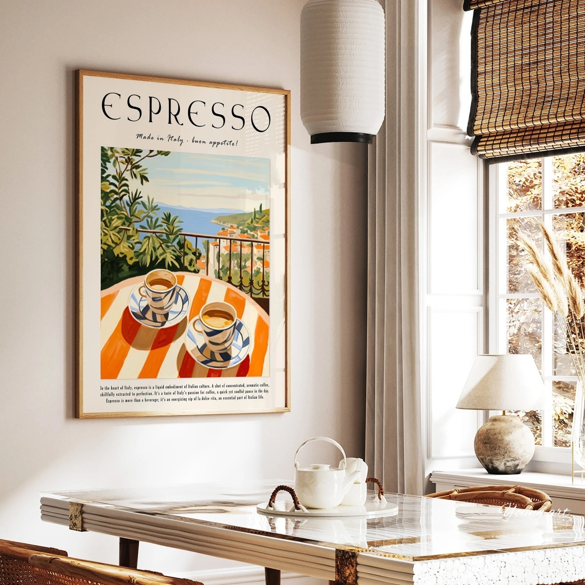 イタリアのエスプレッソコーヒーキャンバスプリントポスターヴィ - Coffee Tea Poster のレビューと価格