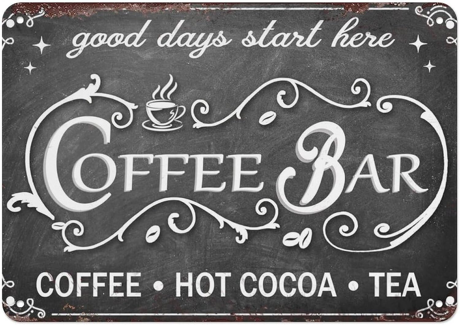 ヴィンテージコーヒーバーサイン ホットココア ブリキ看板 テ - Coffee Tea And Cocoa のレビューと価格