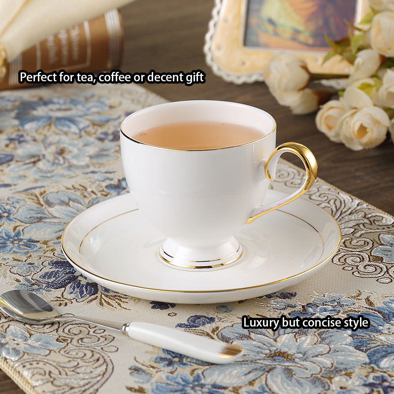 グレースボーンチャイナコーヒーセットホワイトゴールド磁器ティ - Coffee Tea Sugar のレビューと価格