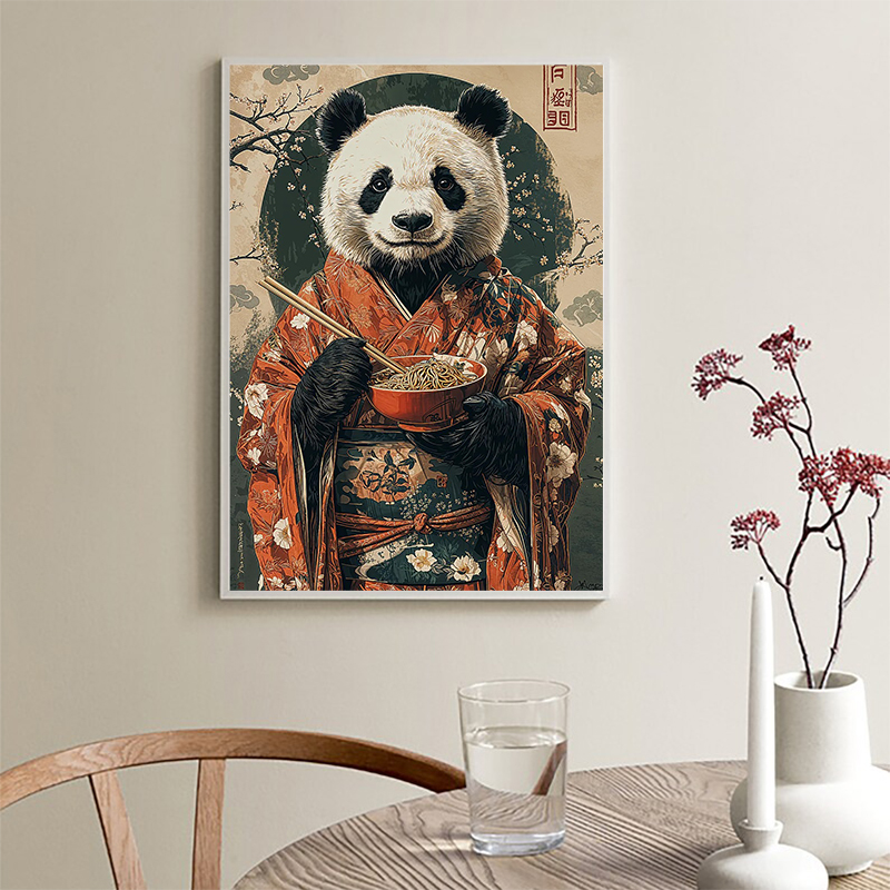 レトロな日本のカエル、コーヒー、寿司、ウサギ、キツネ、アライ - Coffee Tea Poster のレビューと価格