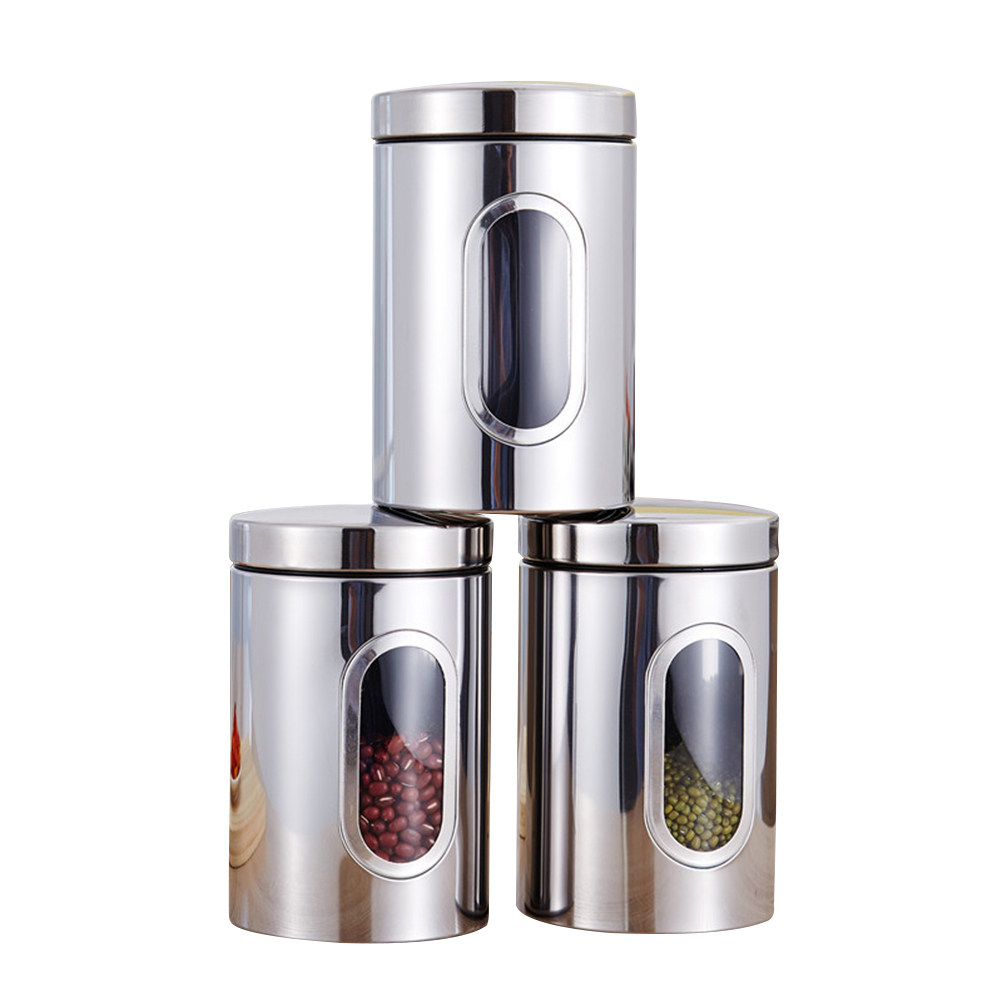 ステンレス製密閉食品保存容器セット 防錆でお手入れ簡単 キッ - Coffee Tea Canister Set のレビューと価格