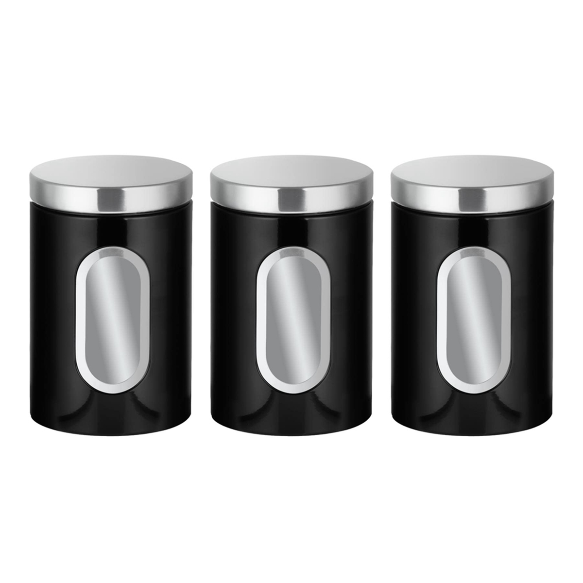 安全な蓋と表示ウィンドウ付きのキッチンキャニスターセット、砂 - Coffee Tea Etc のレビューと価格