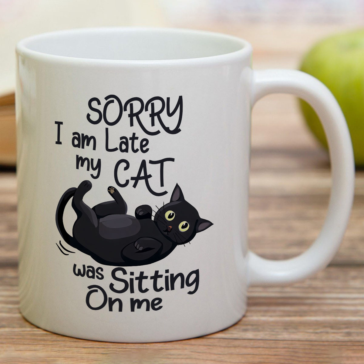 面白い猫の形をしたセラミックマグ 1 個、「遅くなってごめん - Coffee Tea With Me のレビューと価格