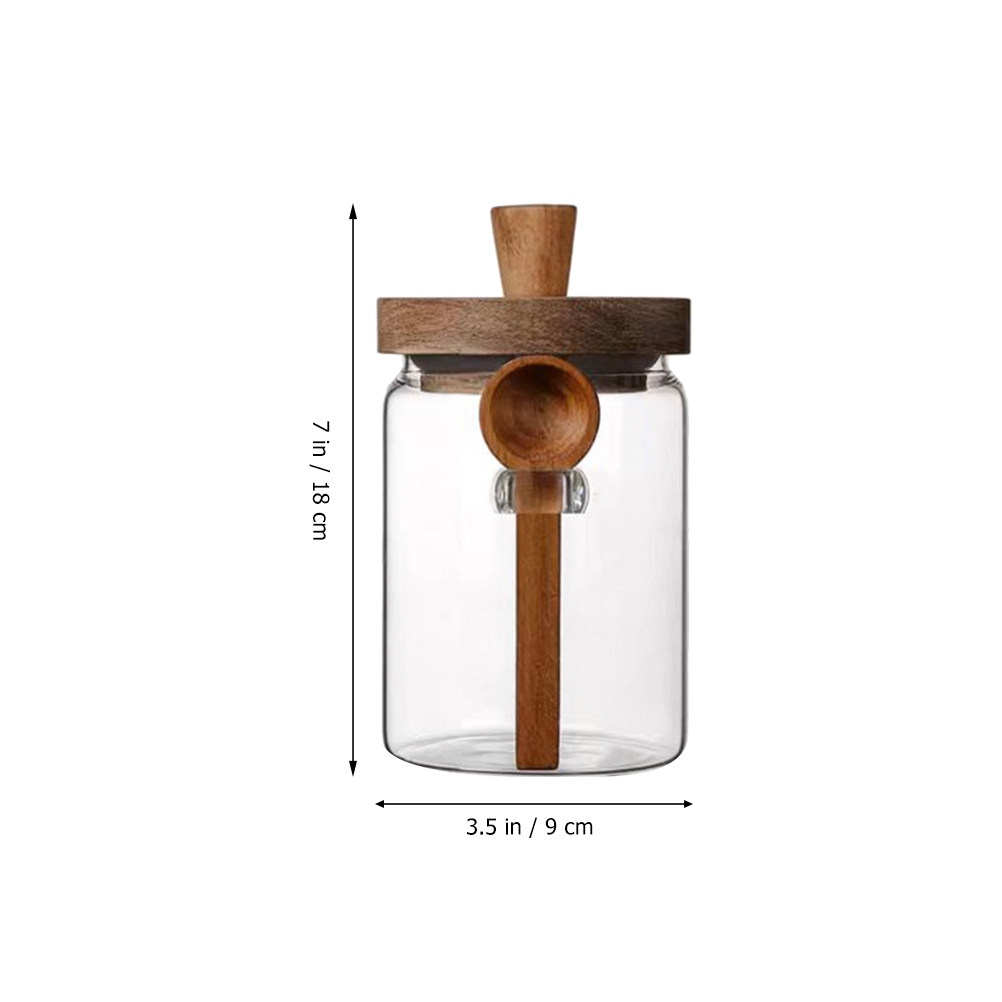 ガラス製コーヒー豆保存容器 密閉木製蓋付き 漏れ防止 キッチ - Coffee Tea Sugar のレビューと価格