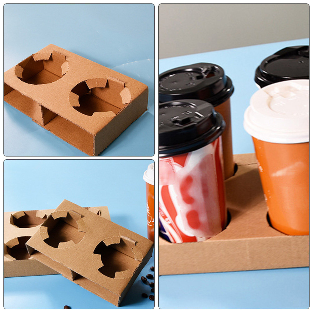 10 個環境に優しい生分解性紙ドリンクキャリアトレイコーヒー - Coffee Tea Holders のレビューと価格