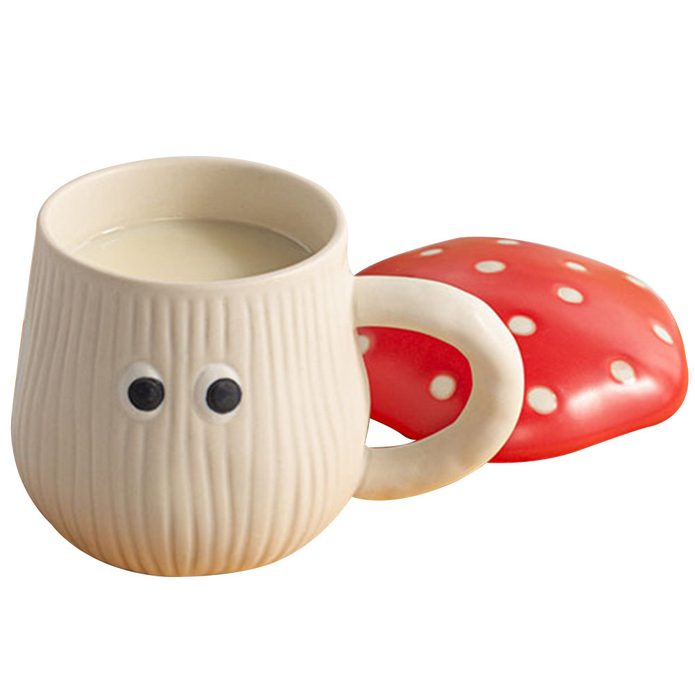 セラミック製コーヒーマグカップ、きのこ型、キュートで可愛いデ - Coffee Tea And Cocoa のレビューと価格