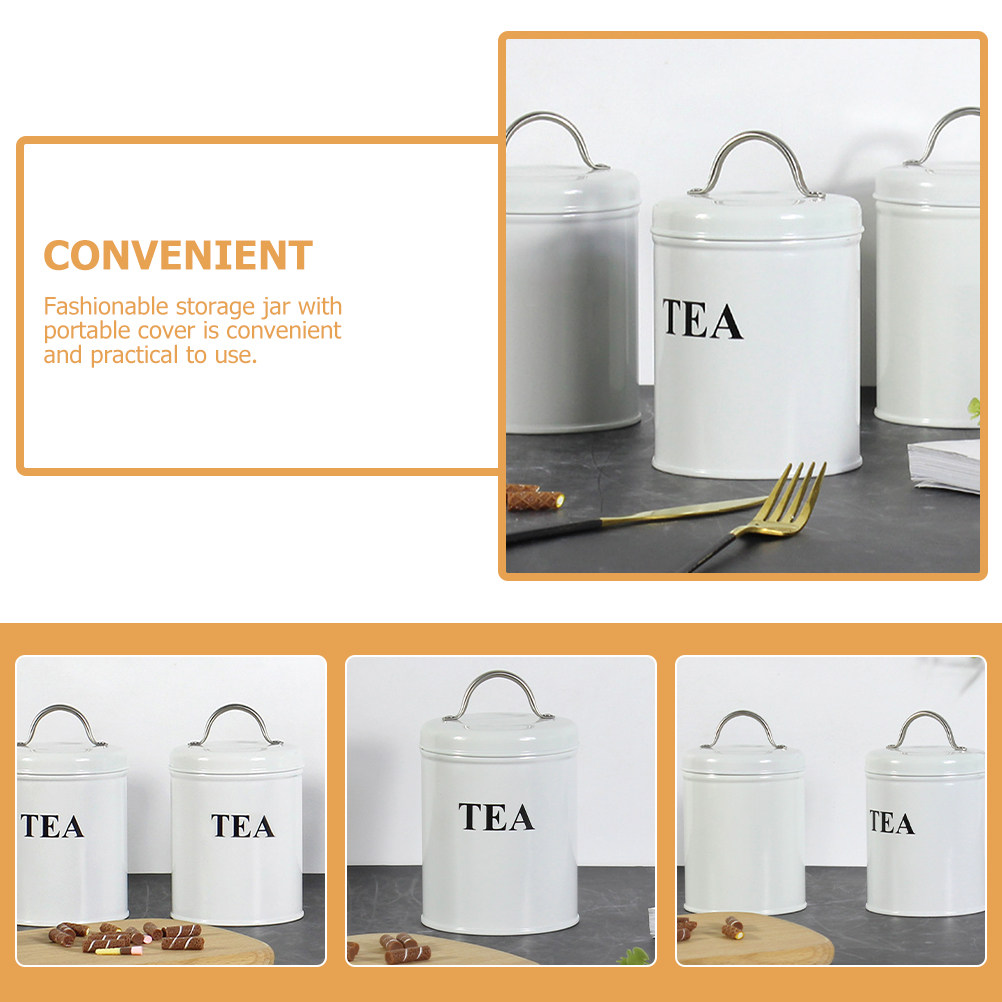 北欧スタイルの茶筒、精密研磨された亜鉛メッキ鉄製、防湿保存容 - Coffee Tea Canister Set のレビューと価格