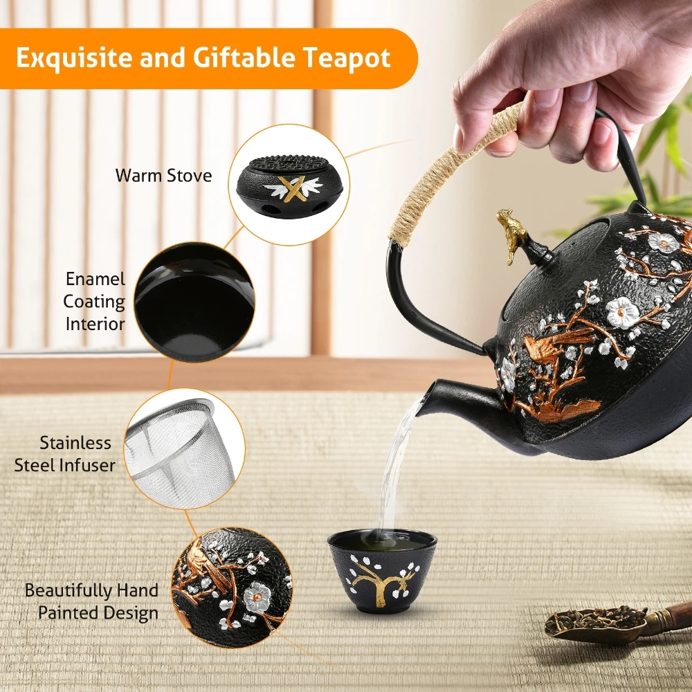 鋳鉄製ティーポットセット、アルコールストーブ/ティーポットパ - Cast Iron Teapot のレビューと価格