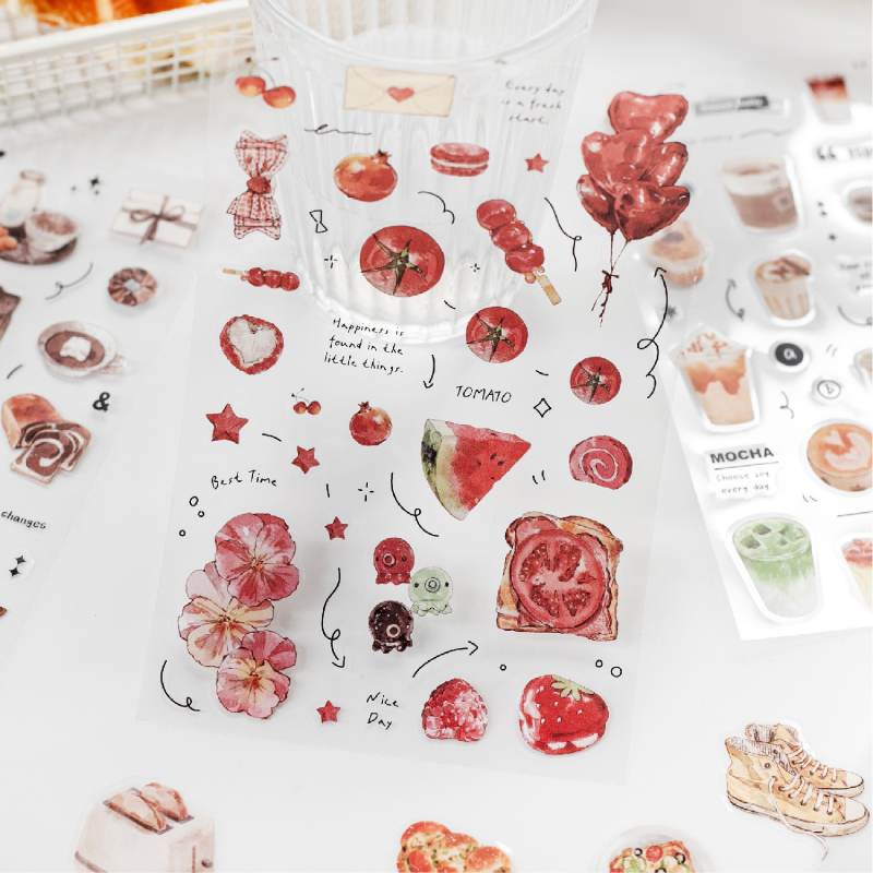 6種類のティータイムシリーズステッカー レトロコーヒー食品ハ - Coffee Tea Journal のレビューと価格