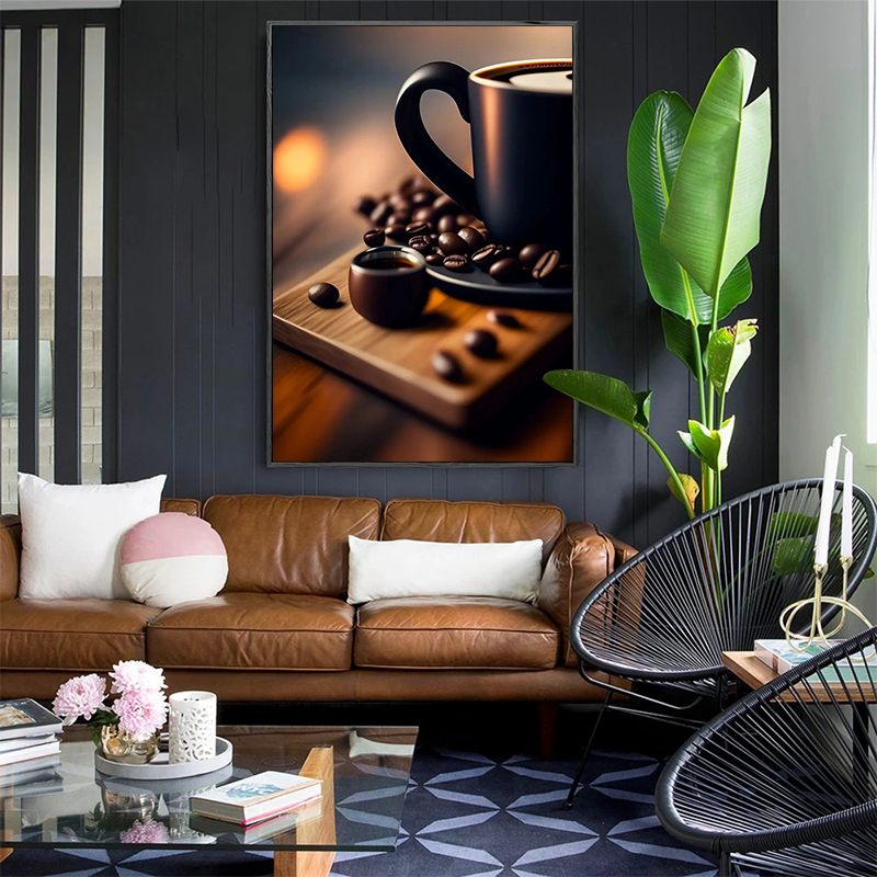 ヴィンテージコーヒー豆ハンドコーヒーエスプレッソラテカップア - Coffee Tea Poster のレビューと価格